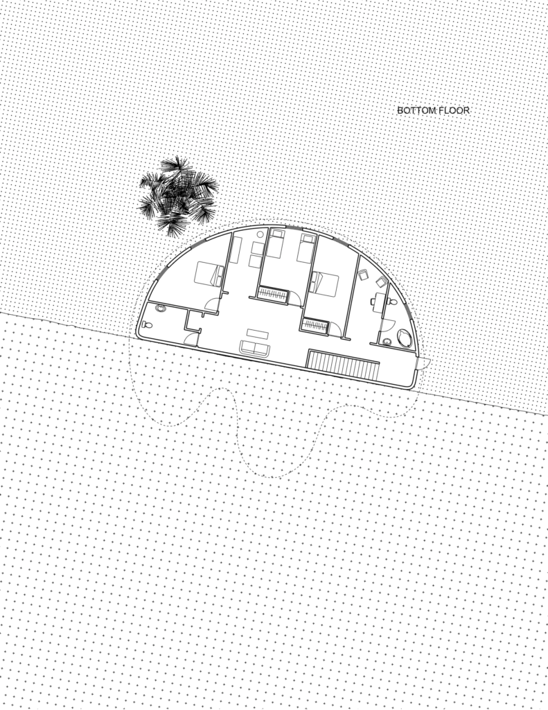 Architectural drawing of bottom Floor plan