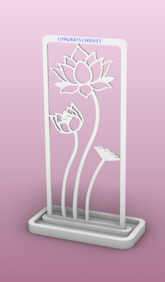 3d Render of a lotus flower shaped jewelry holder